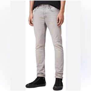 New ALL SAINTS SZ 28 LIGHT GRAY CIGARETTE JEANS